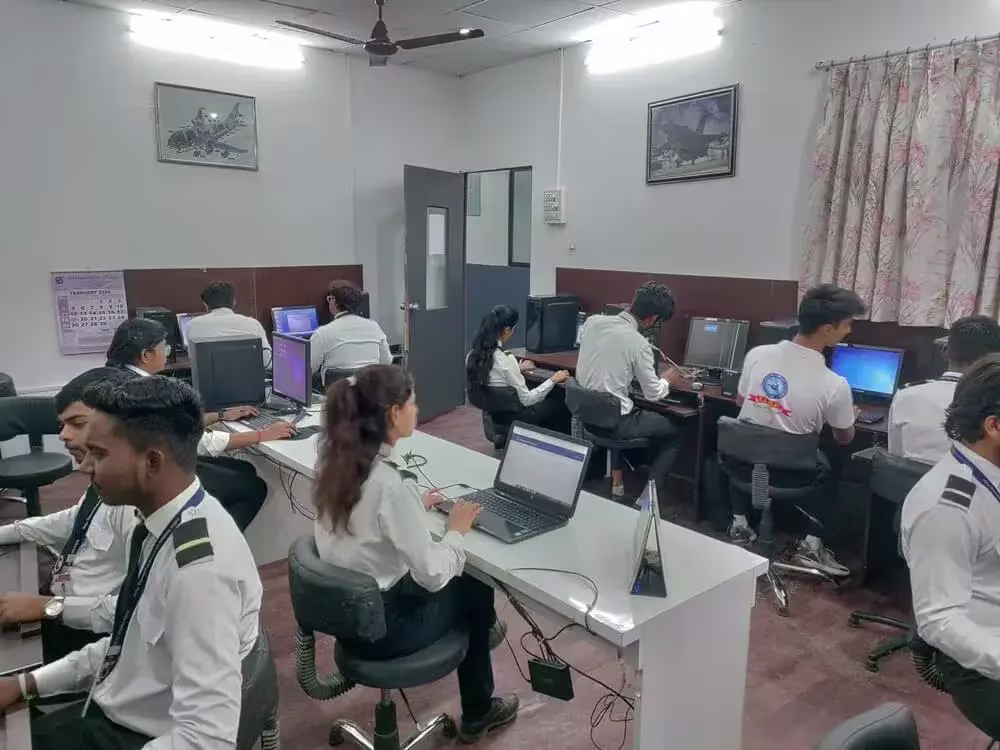 Students Using Computer Based Training Lab at IIAE Pune